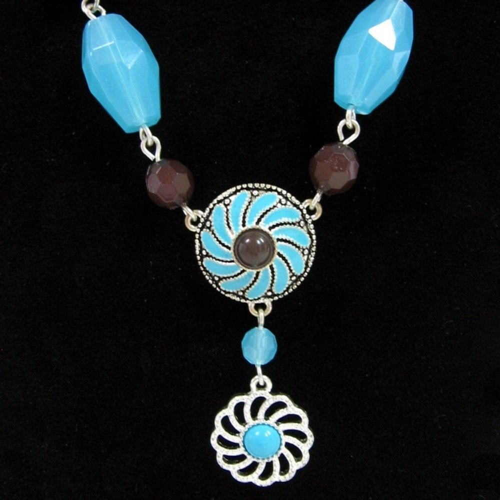 "western chic" blue & turquoise necklace